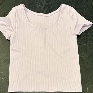 Athleta Lilac Ribbed Short Sleeve Tee